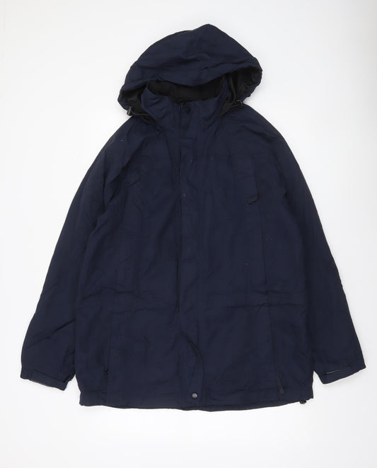 Lakes Edge Men's Blue Waterproof Hooded Parka Jacket M