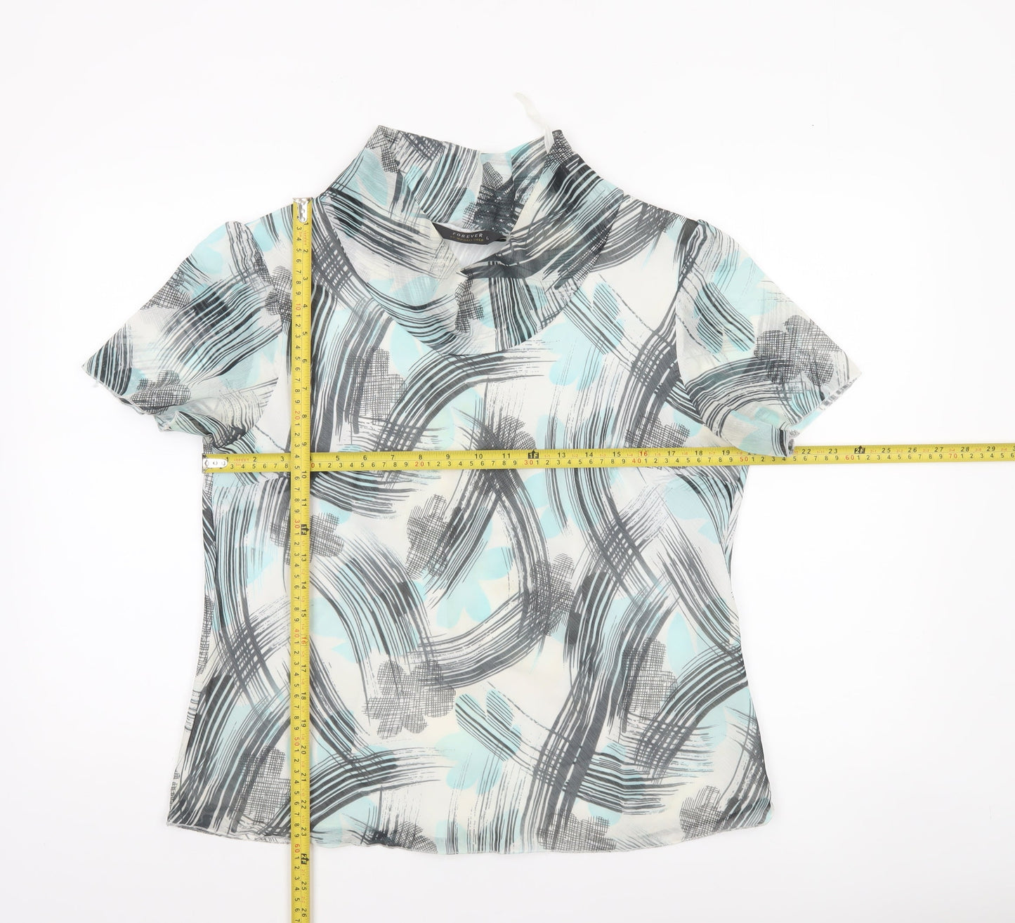 Forever by Michael Gold Women's Multicoloured Chiffon Blouse L