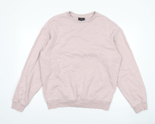 H&M Men’s Beige Loose Fit Sweatshirt Size S Crew Neck Pullover