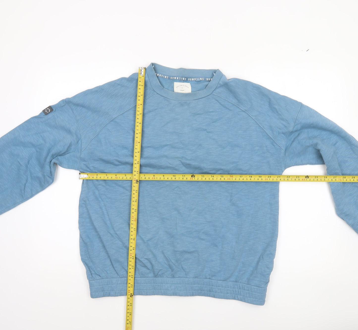 Next Women Blue Cotton Long Sleeve Nightshirt Top Size 12