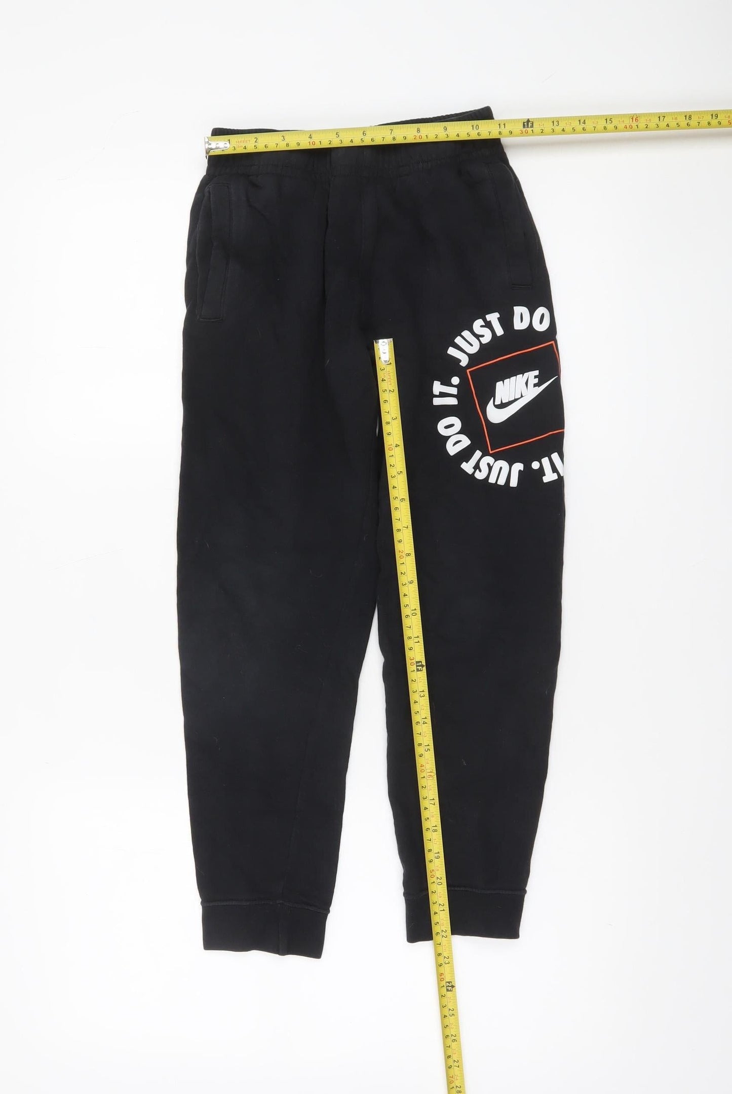 Nike Boys Black Jogger Sweatpants M 137-147cm Elastic Waist Cotton Blend