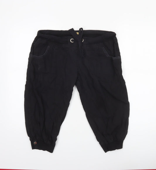 Denim Co Women Black Cotton Jogger Trousers Size 12