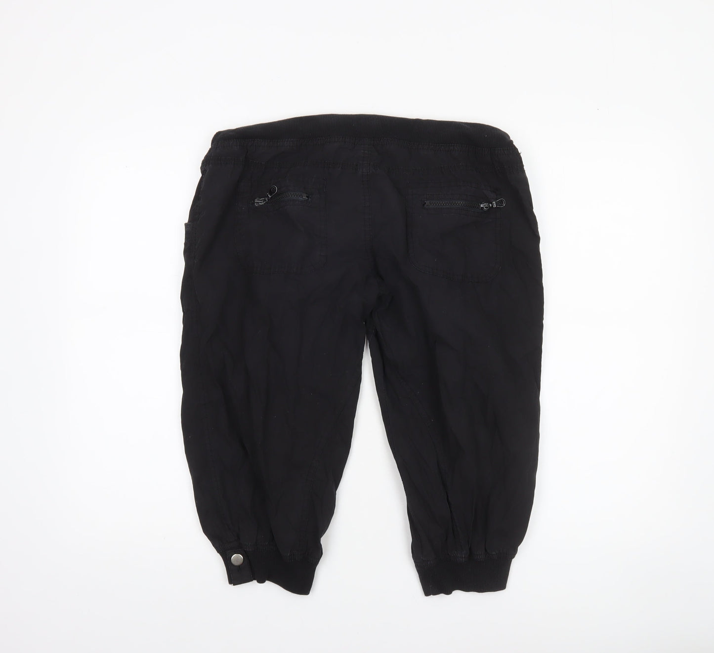 Denim Co Women Black Cotton Jogger Trousers Size 12
