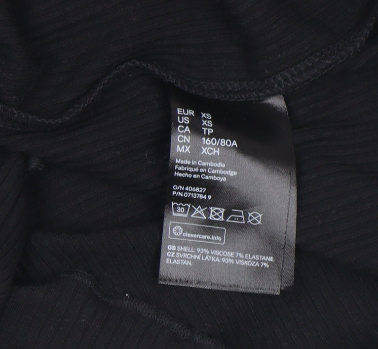 H&M Divided Women's Black XS Off Shoulder Bodycon Dress