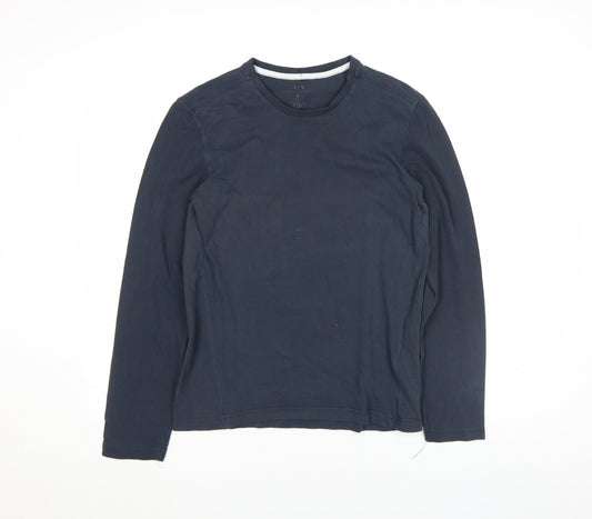Armani Exchange Men’s Navy Blue Long Sleeve Cotton Crew Neck Top Size S