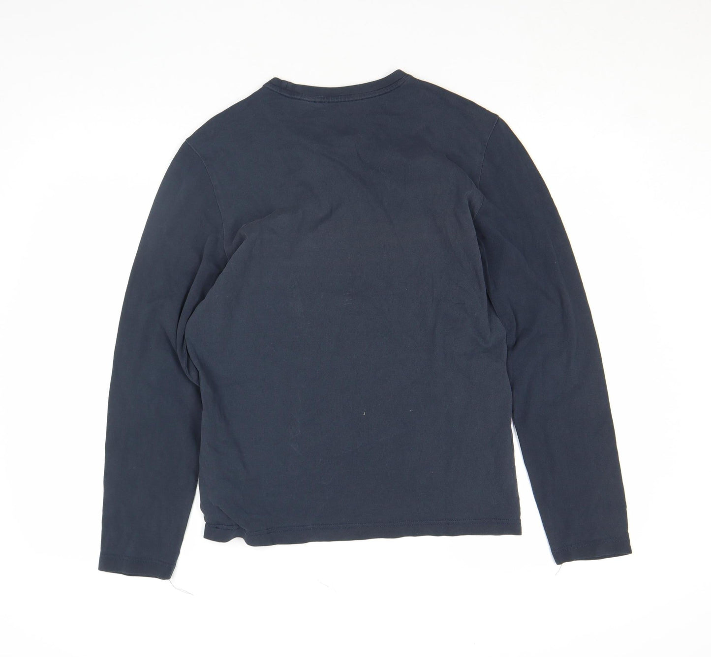 Armani Exchange Men’s Navy Blue Long Sleeve Cotton Crew Neck Top Size S