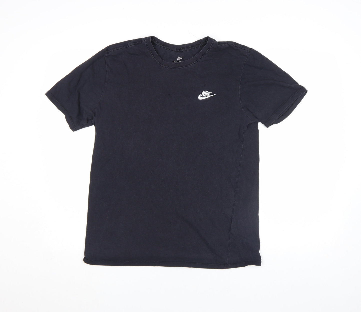 Nike Men's Black Cotton Regular Fit Logo T-Shirt Size M