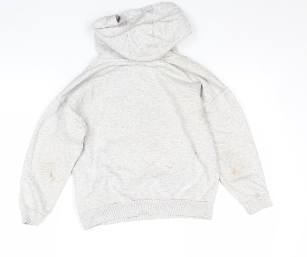 Disney Girls Grey Stitch Hoodie 9 Years Pullover Cotton Blend Sweatshirt