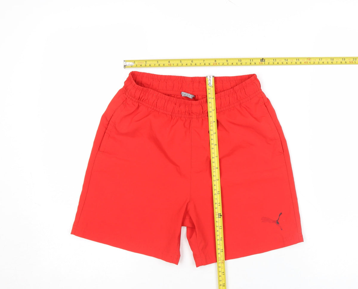 Puma Boys Red 11-12 Years Athletic Activewear Shorts