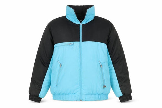 Rodeo Women Blue Black Puffer Jacket Size 10 Winter Retro