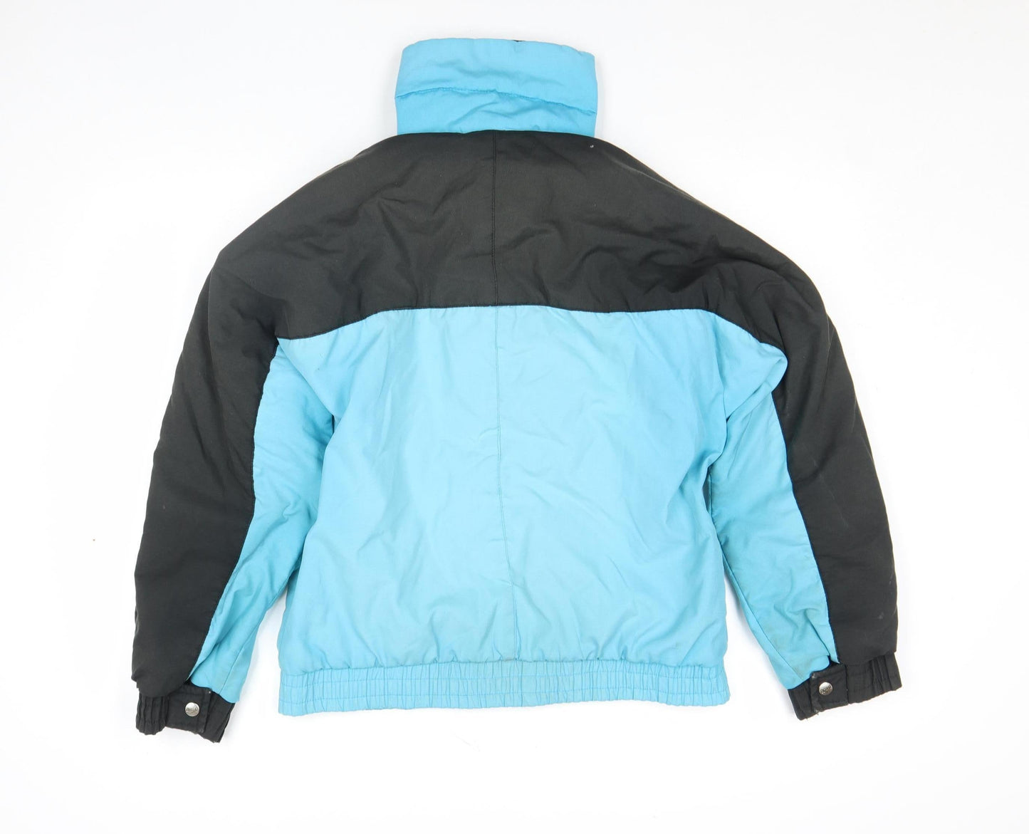 Rodeo Women Blue Black Puffer Jacket Size 10 Winter Retro