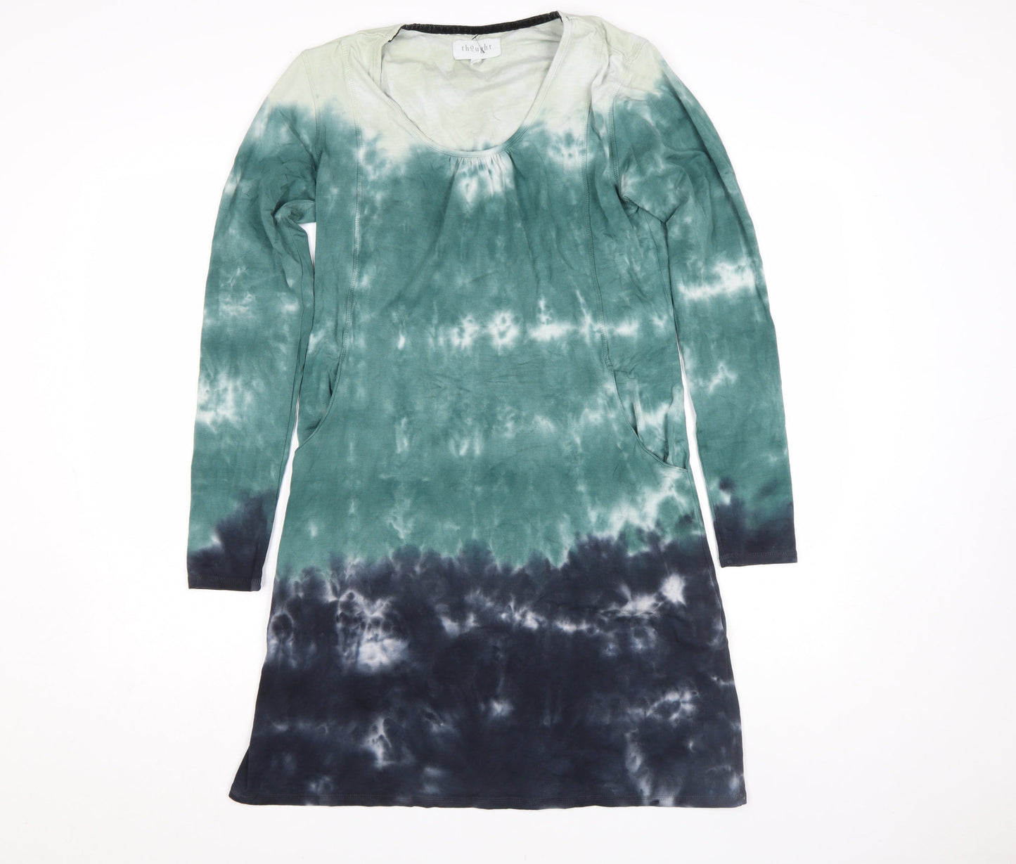 Thought Women’s Multicoloured Tie Dye Long Sleeve Shift Dress Size L