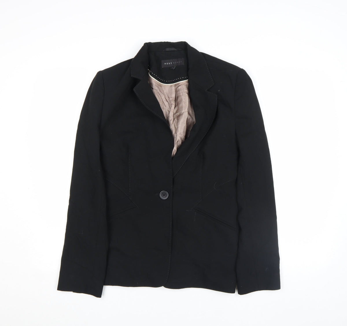 Next Woman Black Single-Breasted One-Button Blazer Size 12