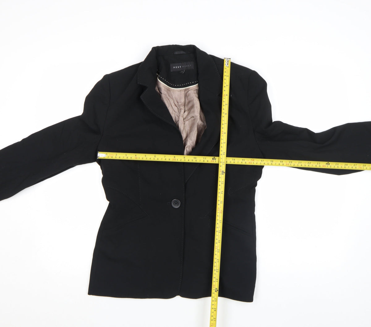 Next Woman Black Single-Breasted One-Button Blazer Size 12