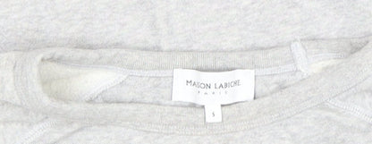 Additional view of Maison Labiche girls’ grey cotton embroidered pullover sweatshirt s