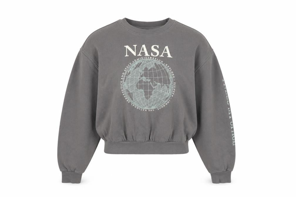 DIVIDED Girls Grey NASA Relaxed Pullover Fleece Sweatshirt XS