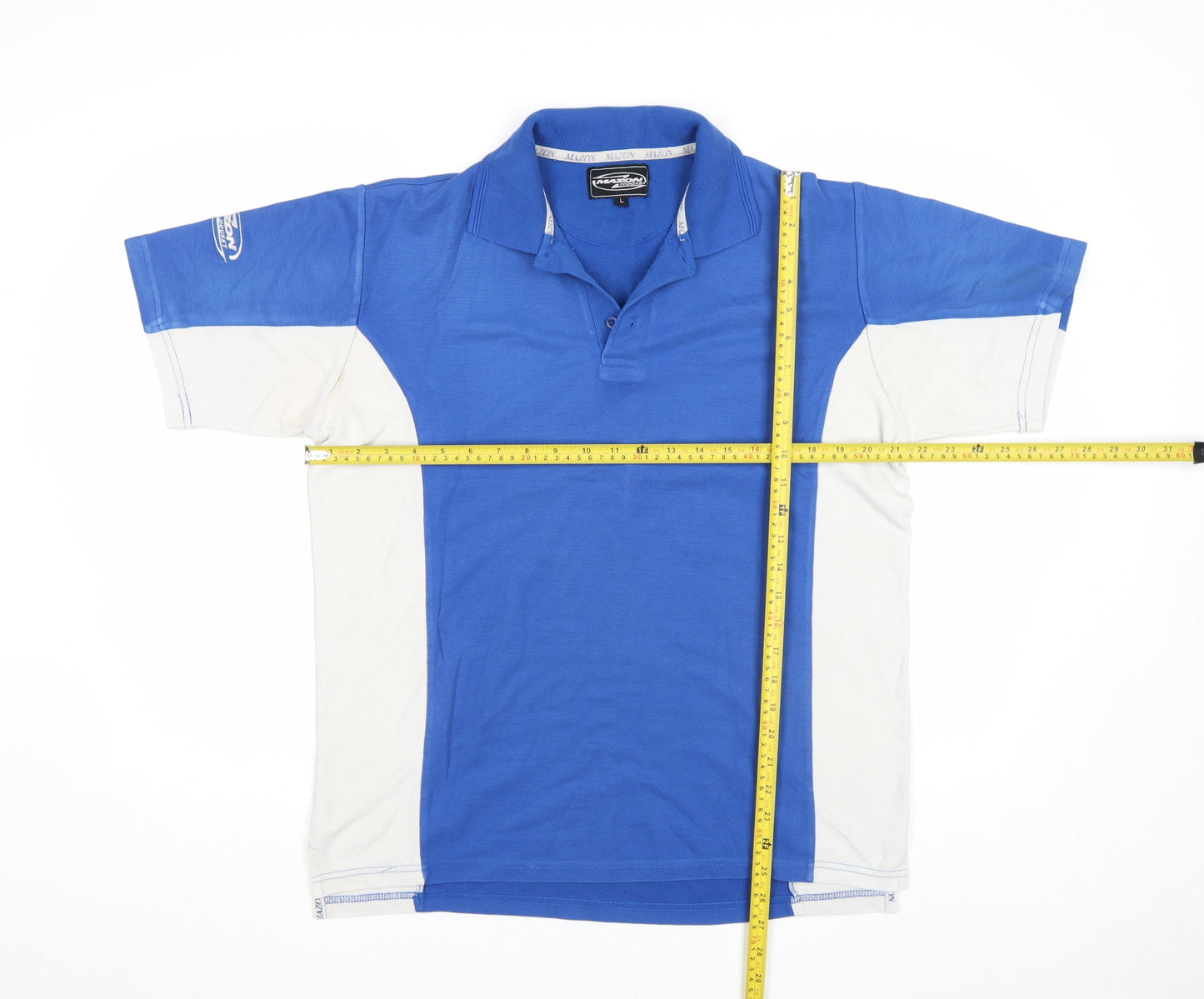 Mazon Men’s Blue Colourblock Hockey Polo Shirt Size L