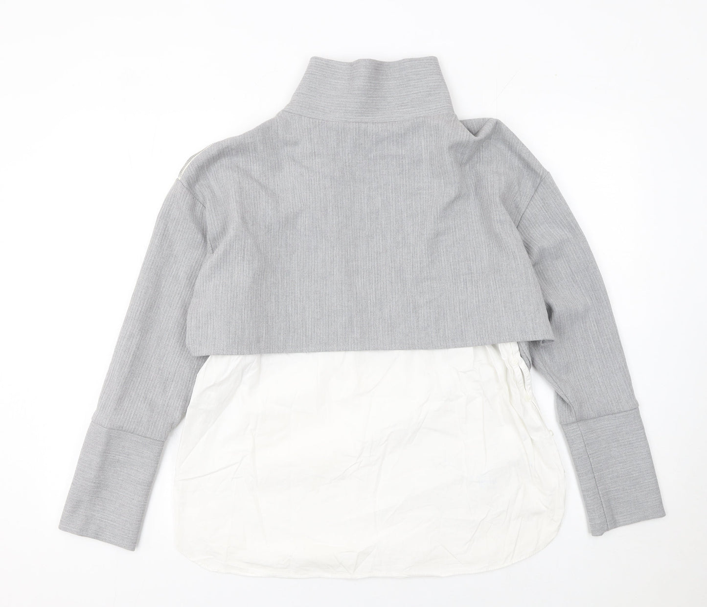 Zara Women Grey High Neck Pullover Jumper Size 12