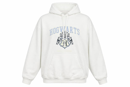 Bioworld Women’s White Hogwarts Pullover Hoodie Medium Harry Potter