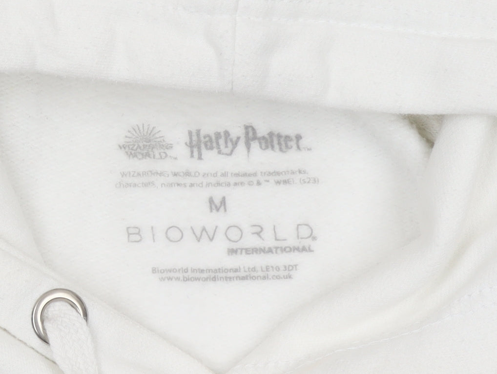 Bioworld Women’s White Hogwarts Pullover Hoodie Medium Harry Potter