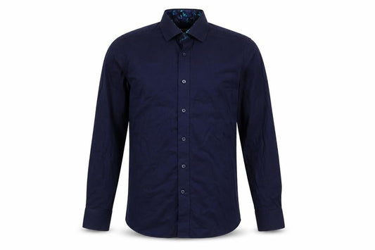 Duchamp London Men's Blue Tailored Fit Cotton Dress Shirt 15/38
