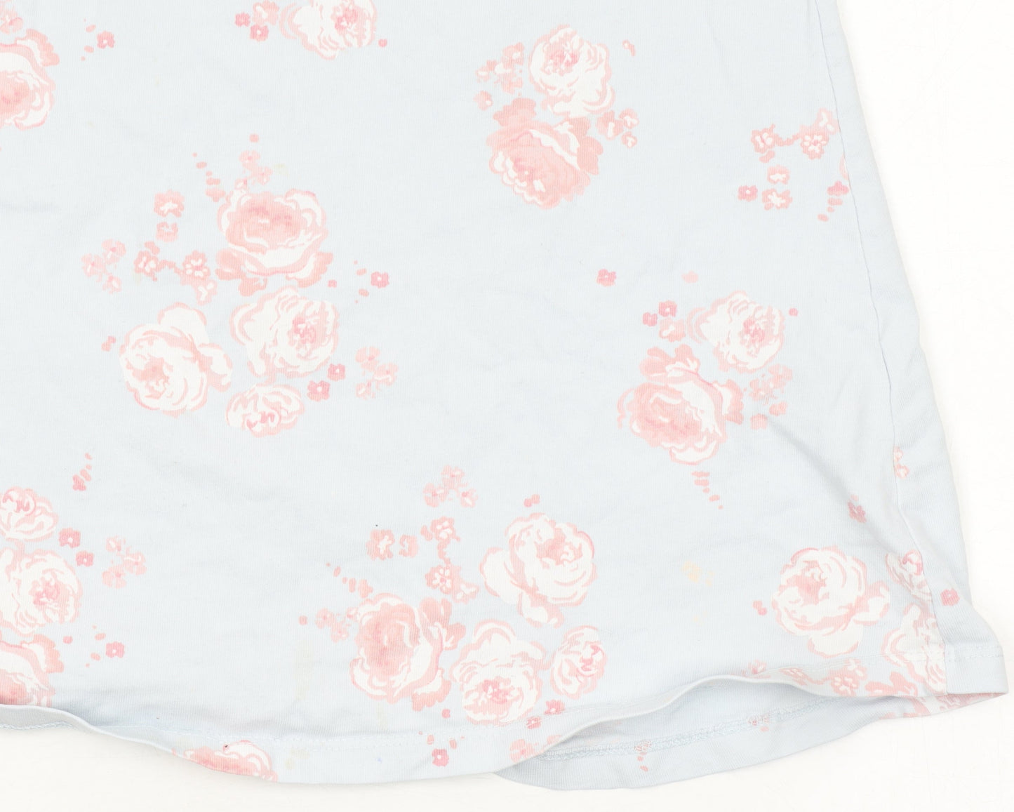 The Little White Company Girls Blue Floral Cotton Shift Dress 7-8 Years