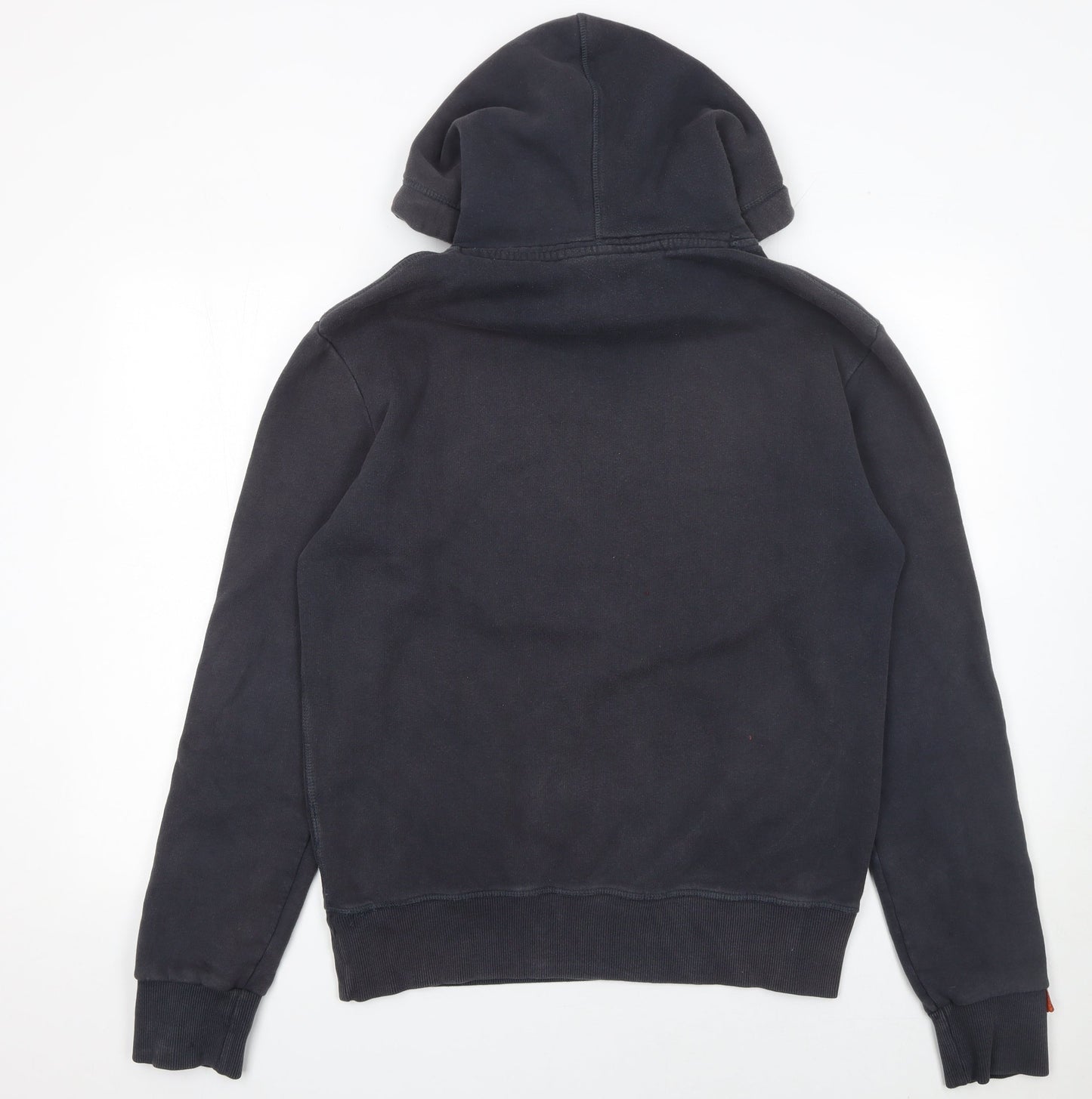 Superdry Men's Black Pullover Hoodie Size M Graphic Logo Fleece