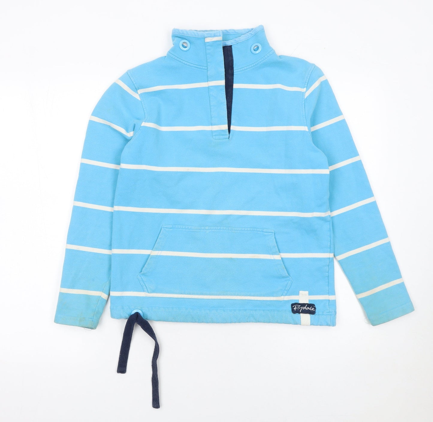 Rydale Women Blue Striped Pullover Sweatshirt Small Cotton Blend