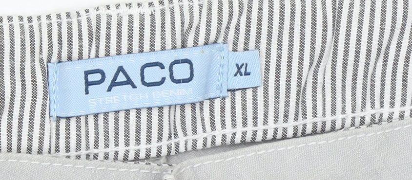 Paco Women’s Grey Stretch Denim Straight Trousers XL