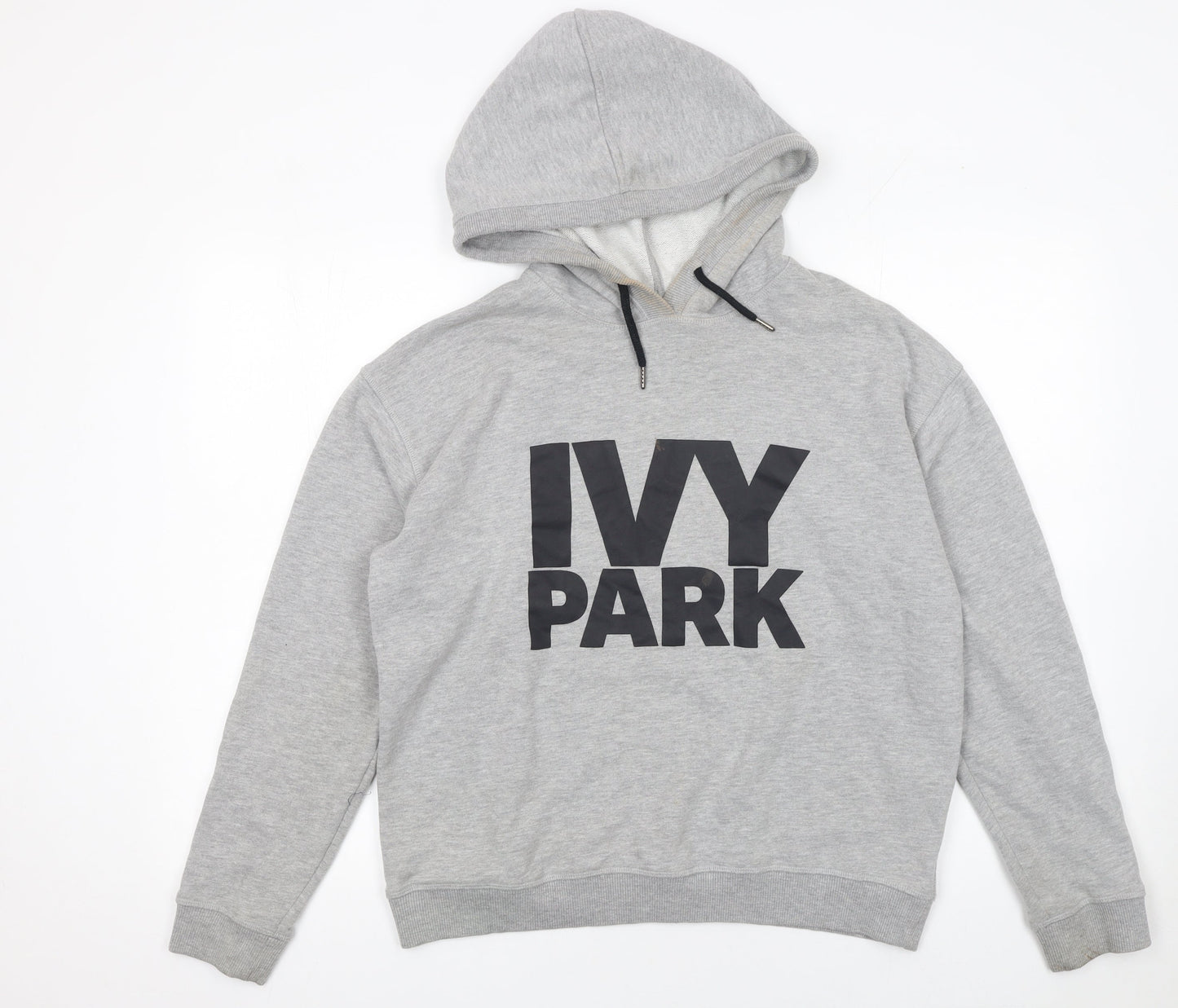 Ivy Park Women's Grey Pullover Hoodie Small Logo Cotton Blend