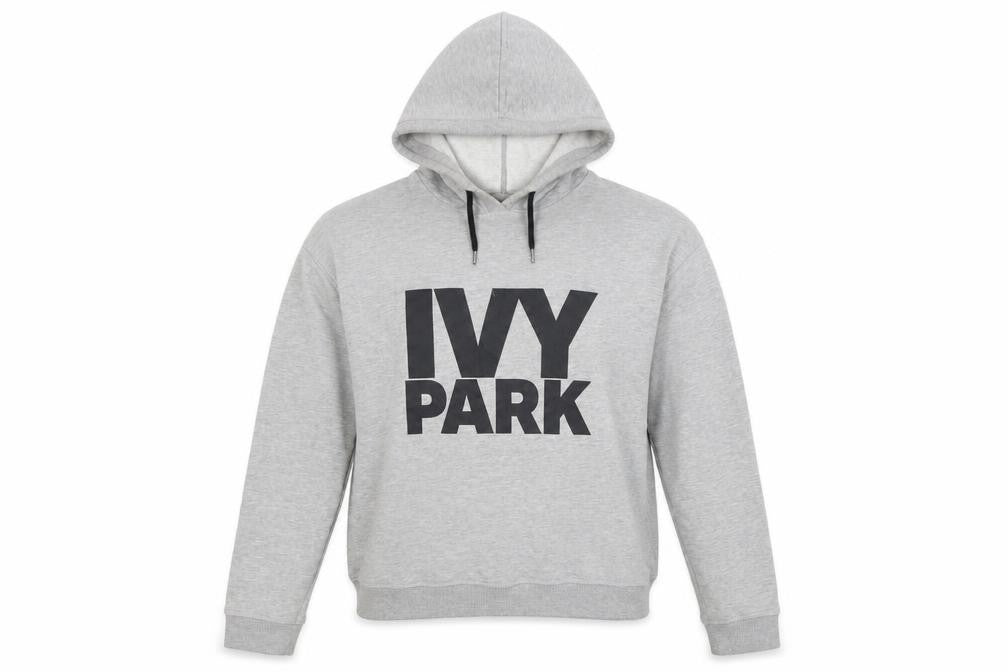 Ivy Park Women's Grey Pullover Hoodie Small Logo Cotton Blend