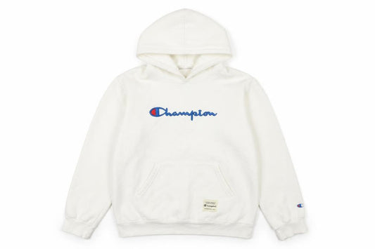 Champion Men's White Small Pullover Hoodie Embroidered Logo Cotton