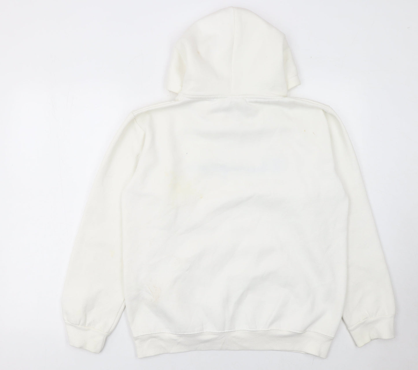 Champion Men's White Small Pullover Hoodie Embroidered Logo Cotton