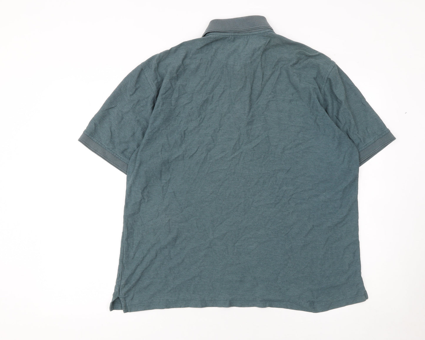 Van Heusen Men’s Blue Cotton Blend Short Sleeve Polo Shirt L
