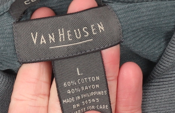 Van Heusen Men’s Blue Cotton Blend Short Sleeve Polo Shirt L