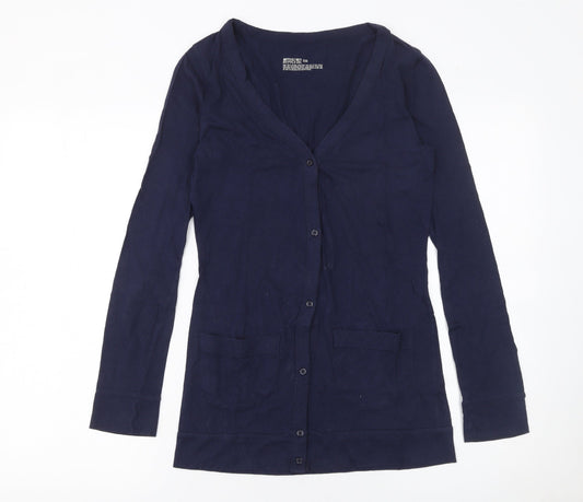 Mossimo Supply Co. Women's Blue XS V-Neck Long Sleeve Cotton Cardigan