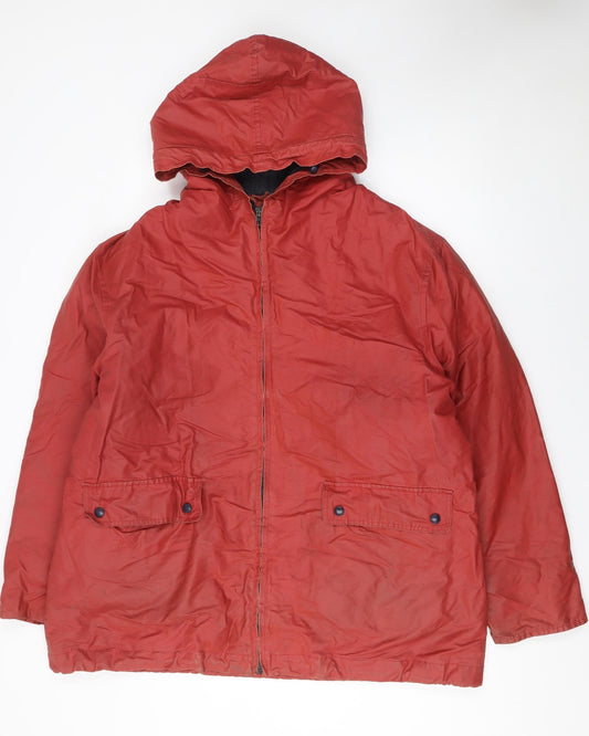 Partridge Performance Men's Red Hooded Parka Jacket L Waterproof Nylon