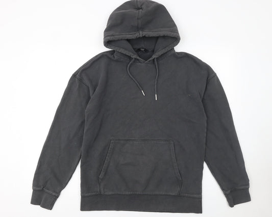 Next Women Black Pullover Hoodie Medium Cotton Blend Casual