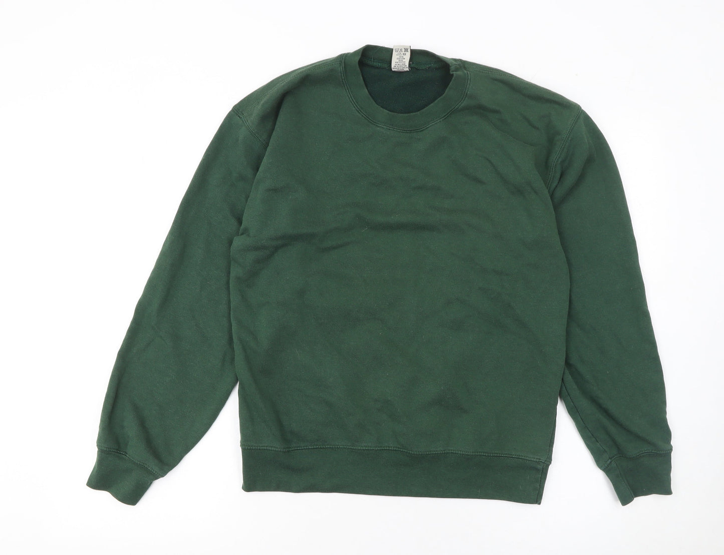 Club Women Green Pullover Sweatshirt M Cotton Rich Classic Fit