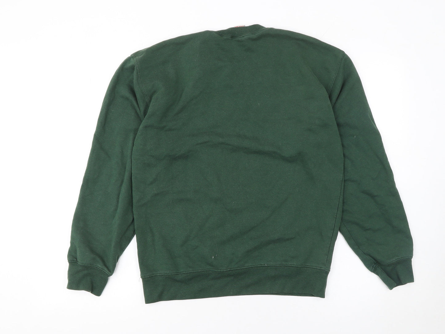 Club Women Green Pullover Sweatshirt M Cotton Rich Classic Fit