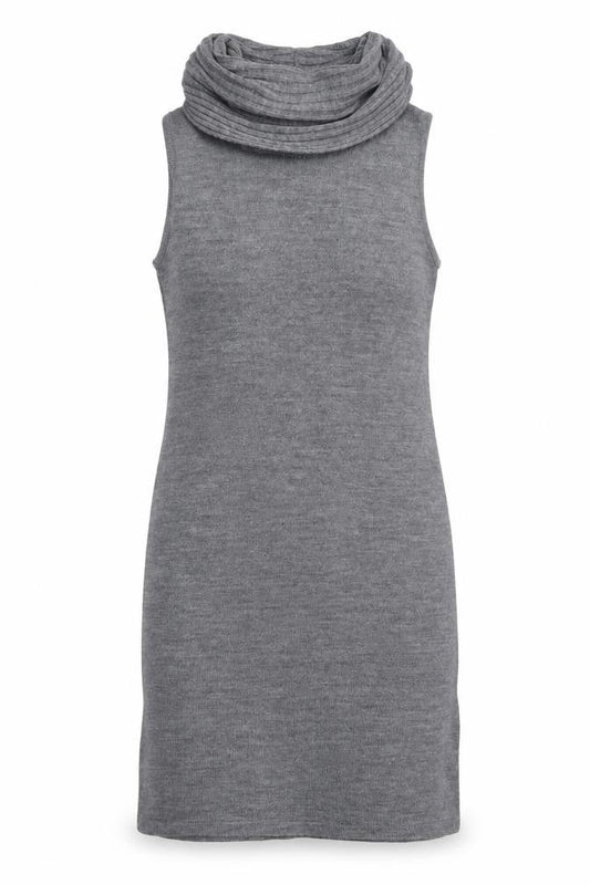 Nina Leonard Women’s Grey Sleeveless Knit Cowl Neck Sweater Dress Size L
