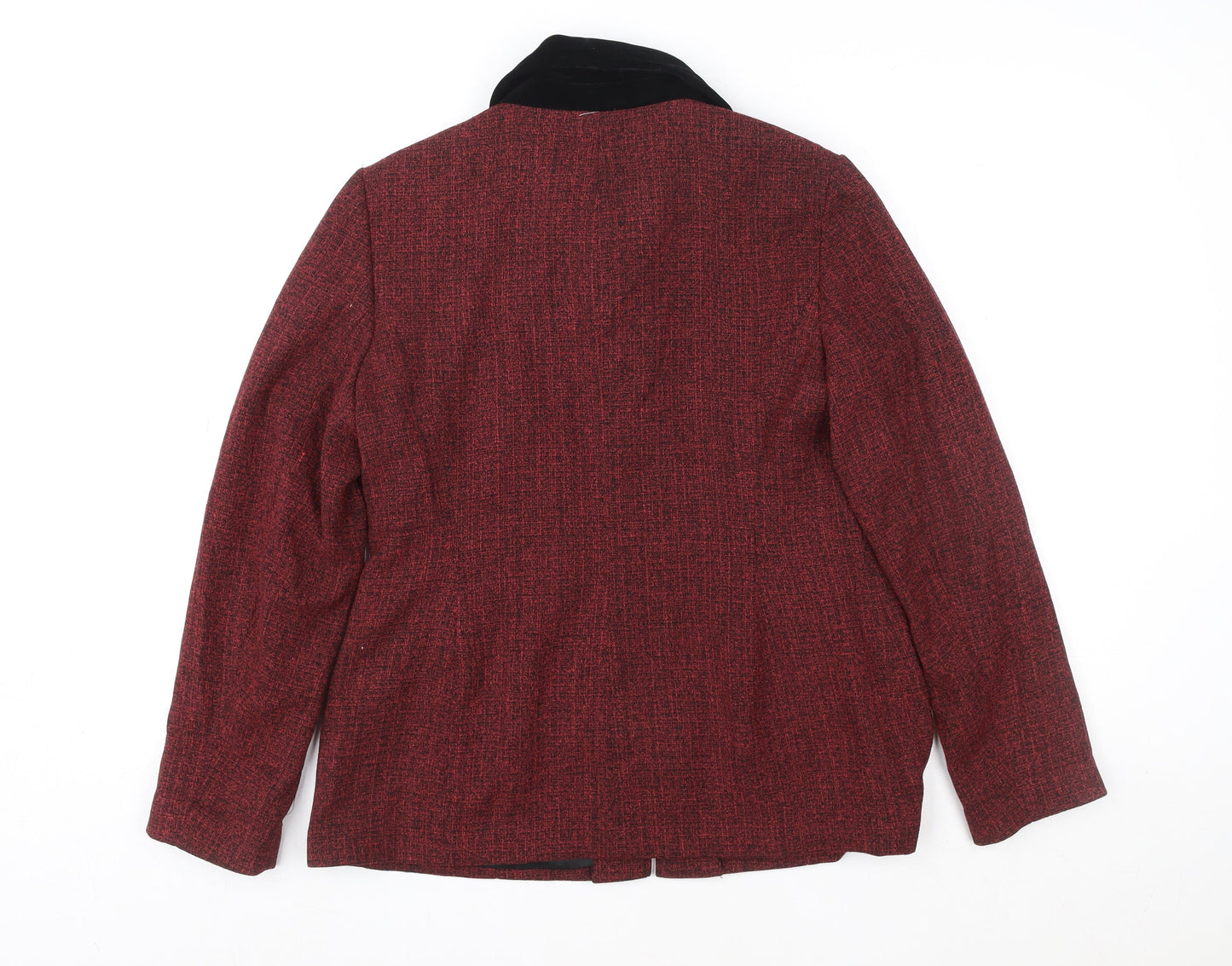 Jessica Petites Red Wool Blend Tweed Zip Jacket Women’s Size 8 Petite
