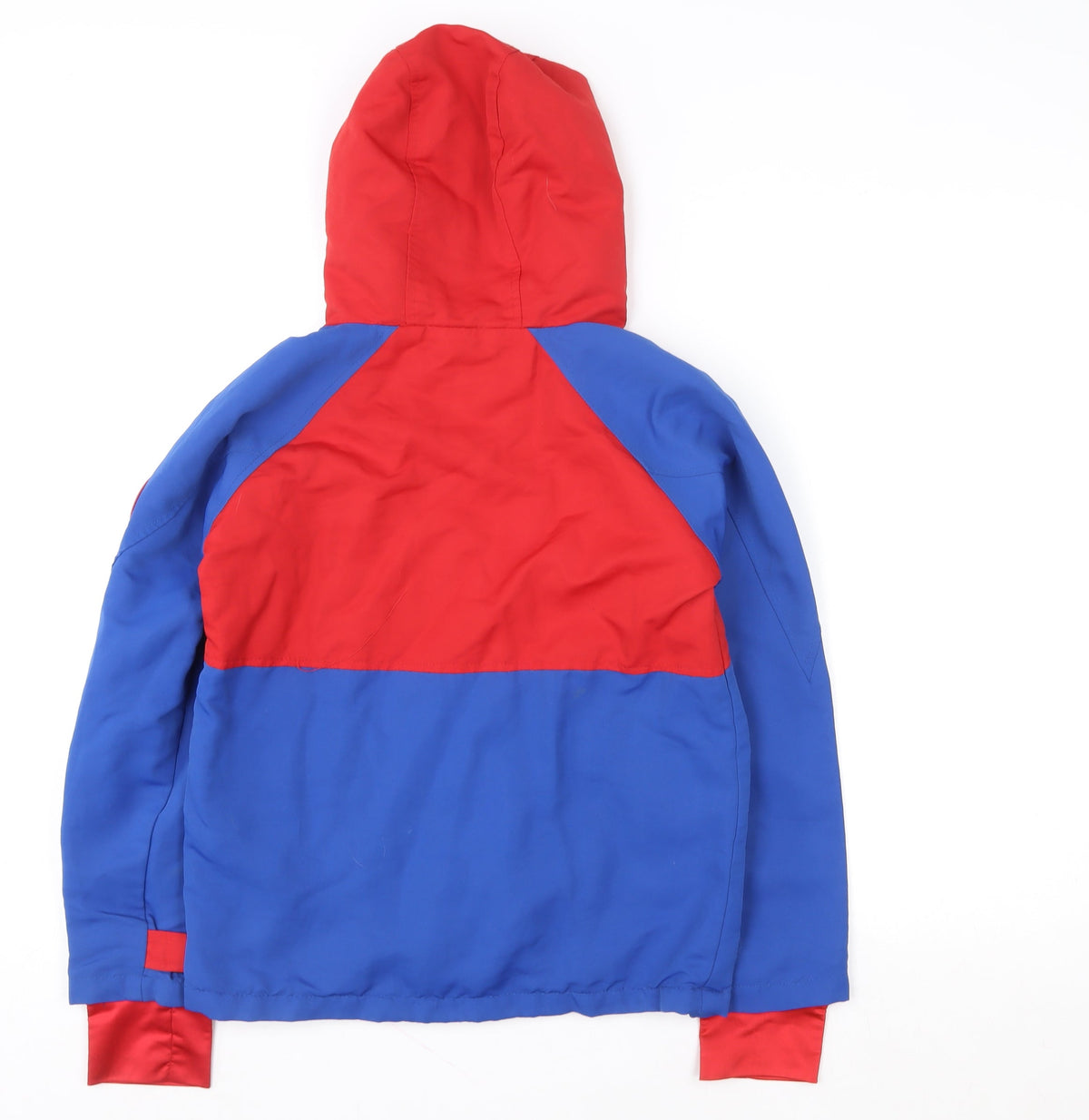 Tu Boys Blue Red Hooded Parka Jacket 11 Years Lined Waterproof Outerwear