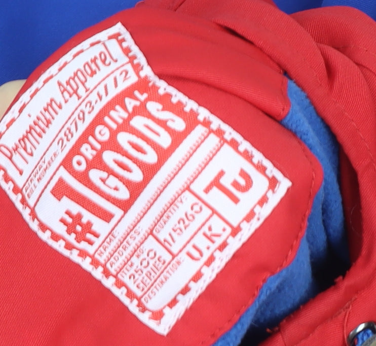 Tu Boys Blue Red Hooded Parka Jacket 11 Years Lined Waterproof Outerwear
