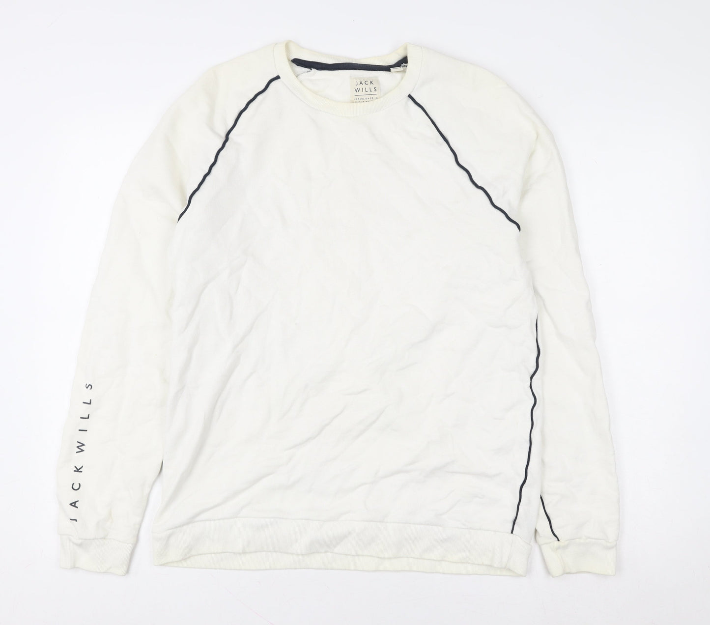 Jack Wills Women White Crew Neck Long Sleeve Sweatshirt M
