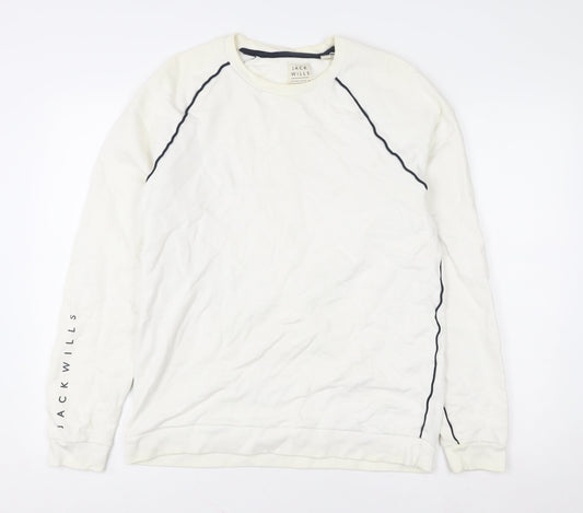 Jack Wills Women White Crew Neck Long Sleeve Sweatshirt M