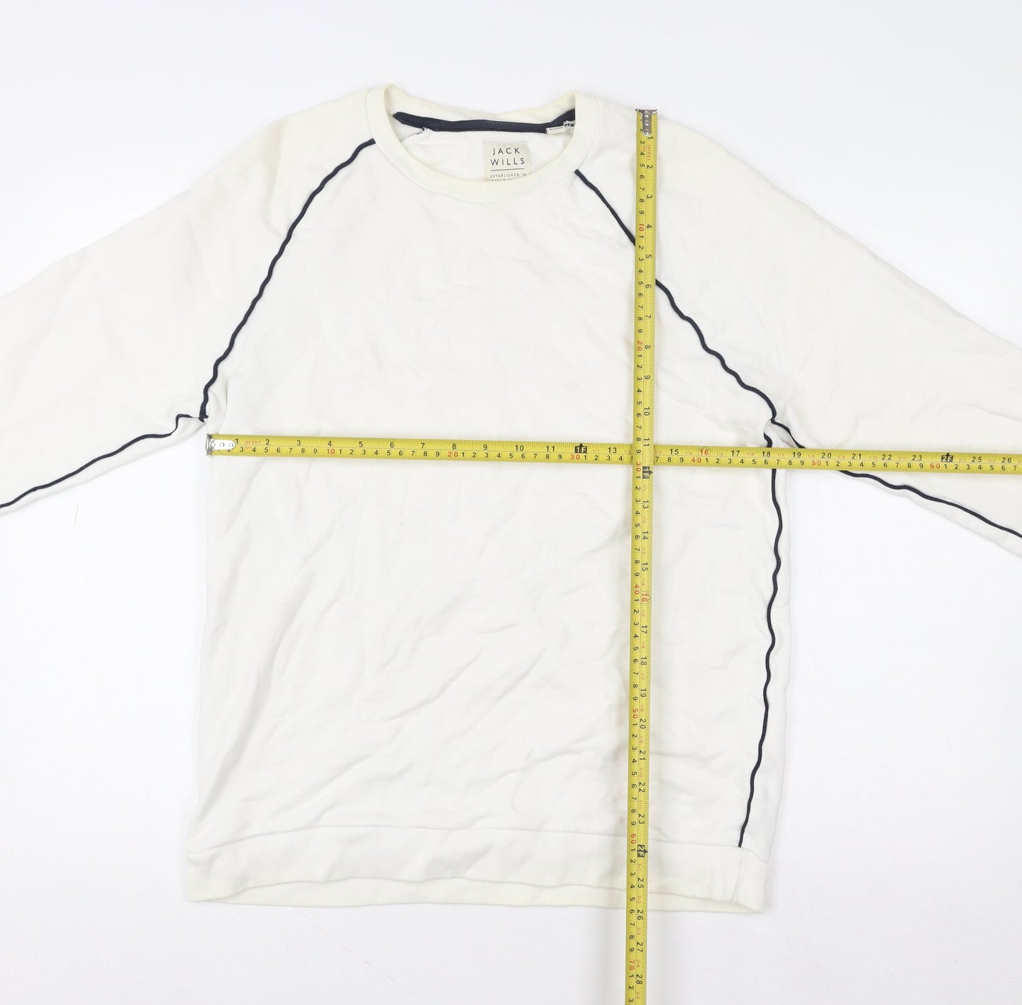 Jack Wills Women White Crew Neck Long Sleeve Sweatshirt M