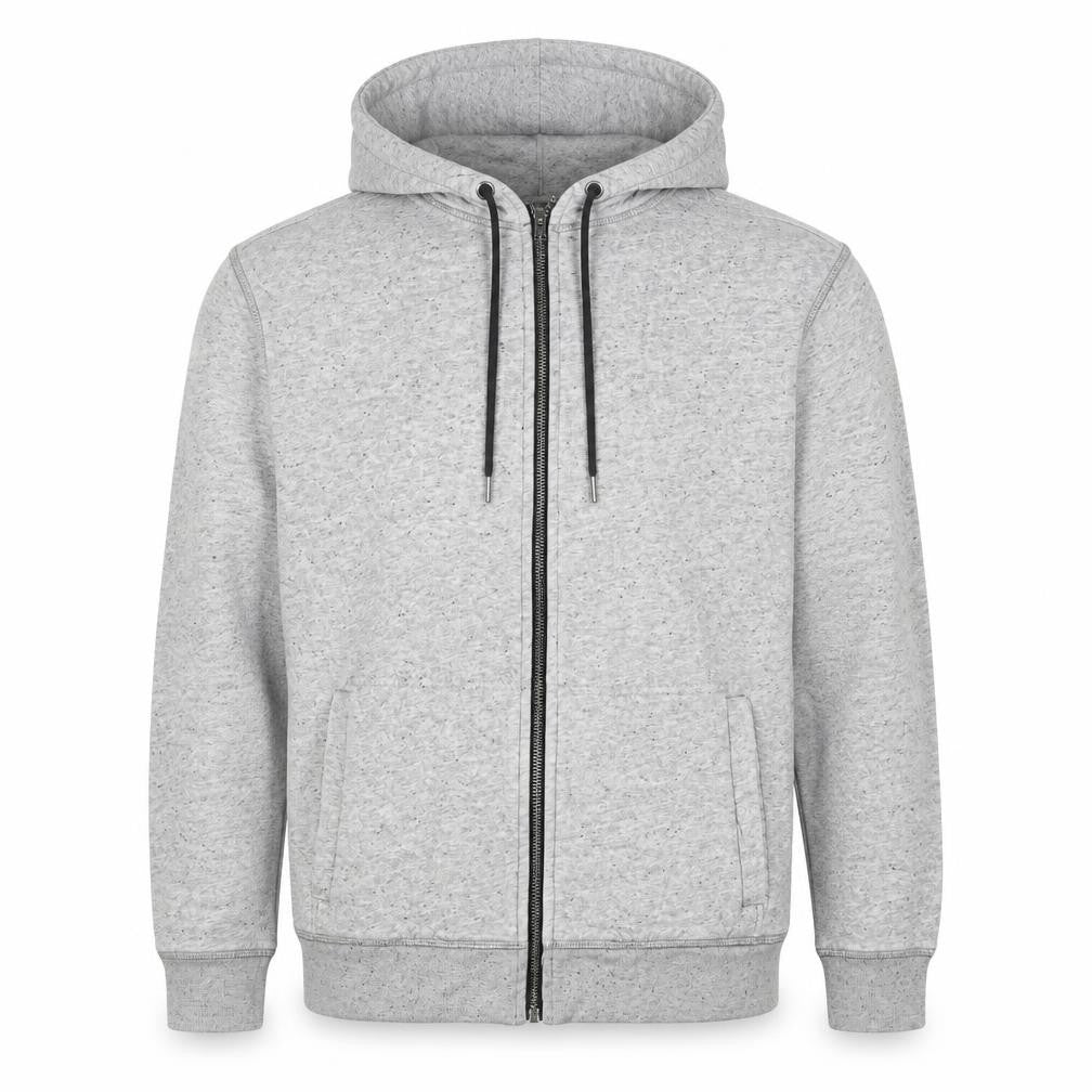 H&M Men Grey Hooded Basic Full Zip Jacket Size M