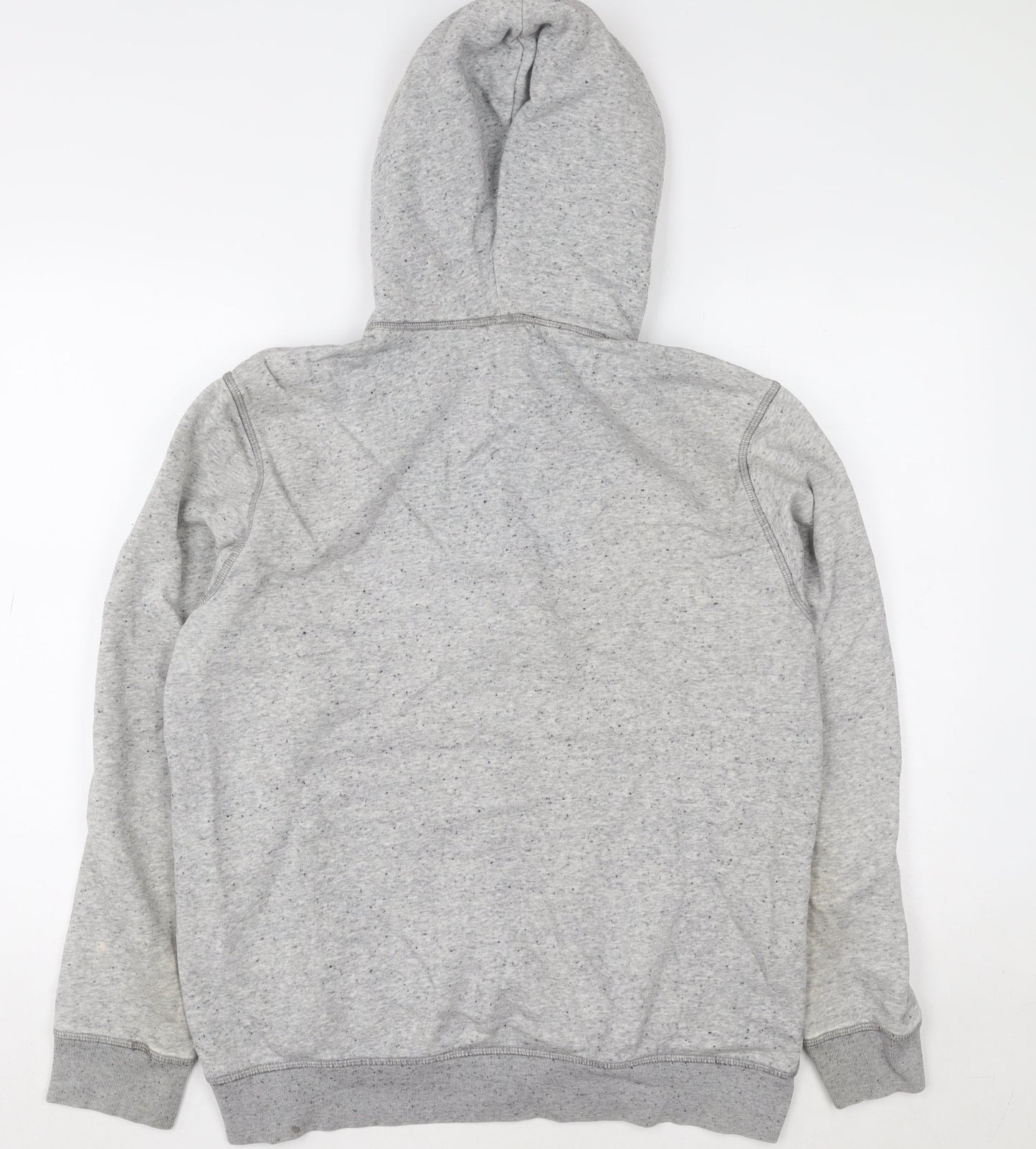 H&M Men Grey Hooded Basic Full Zip Jacket Size M