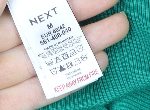 Next Women's Green Pullover Hoodie Size M Cotton Blend Casual